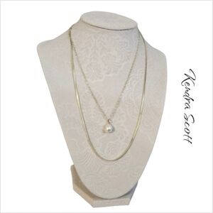 Kendra Scott Lindsay Multi Strand Necklace Gold White Pearl